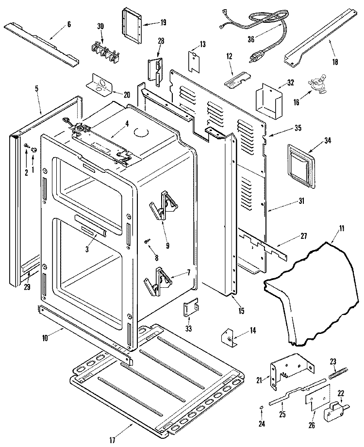 BODY Diagram and Parts List for JDR8895ACS  Jenn-Air Range