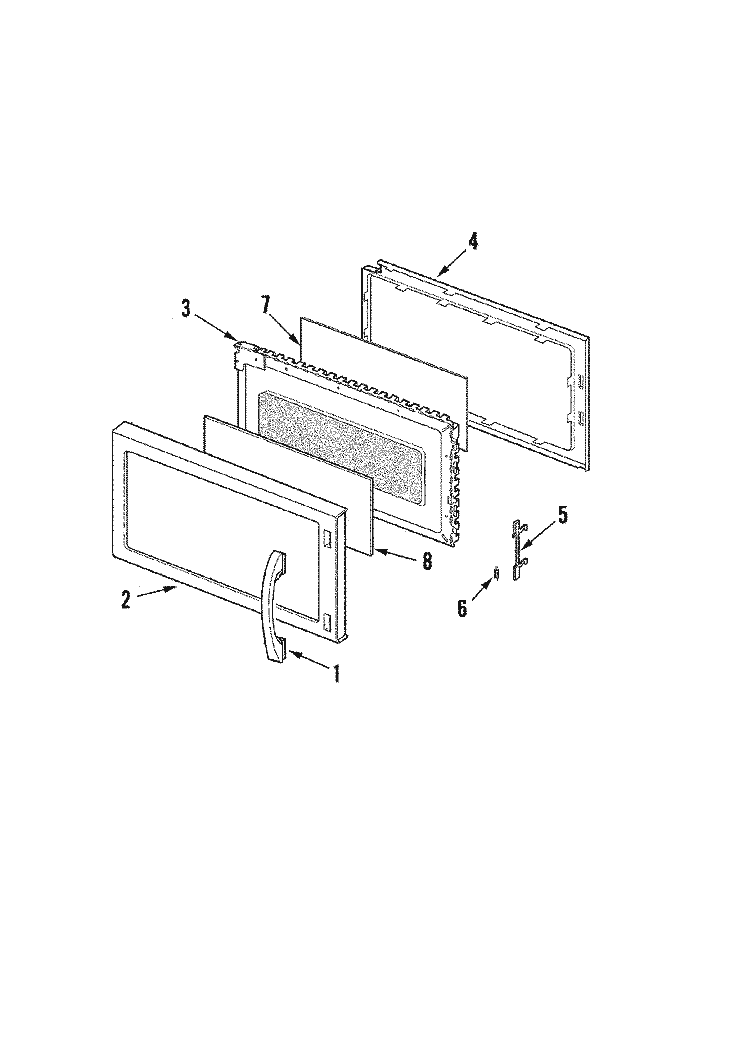 DOOR Diagram and Parts List for MMV5156ACS  Maytag Microwave