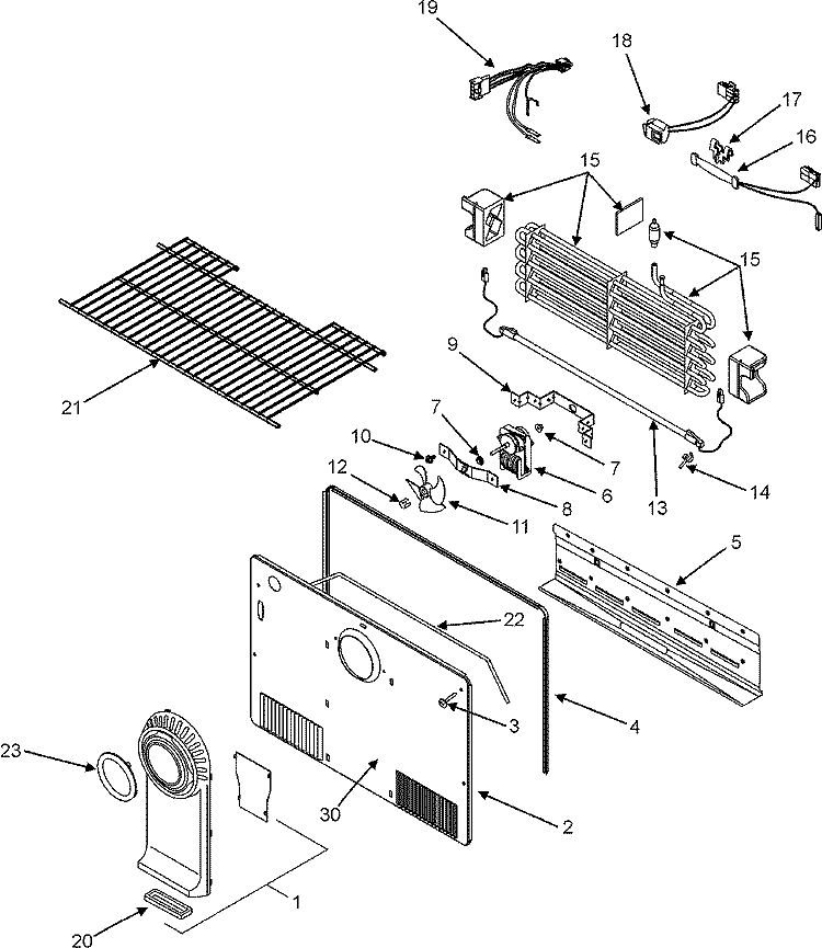 FREEZER COMPARTMENT Diagram and Parts List for CTF1826ARQ  Magic Chef Refrigerator