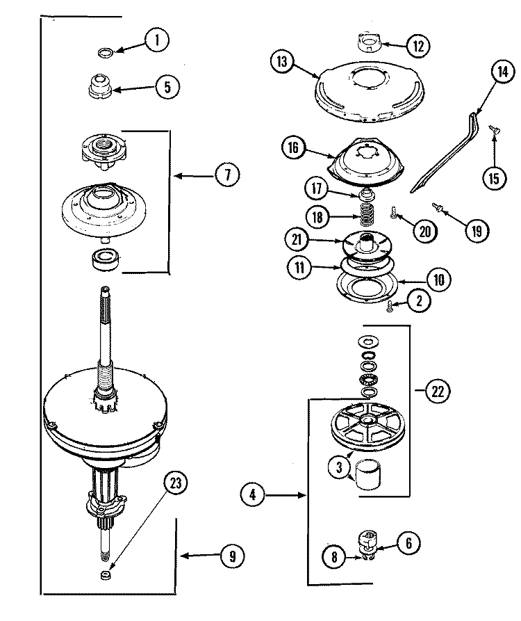 TRANSMISSION (SERIES 17) Diagram and Parts List for AAV1200AKW  Admiral Washer