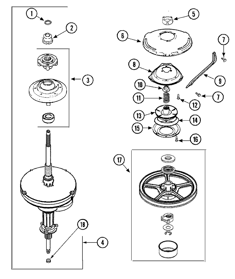 TRANSMISSION (SERIES 22) Diagram and Parts List for AAV1200AKW  Admiral Washer