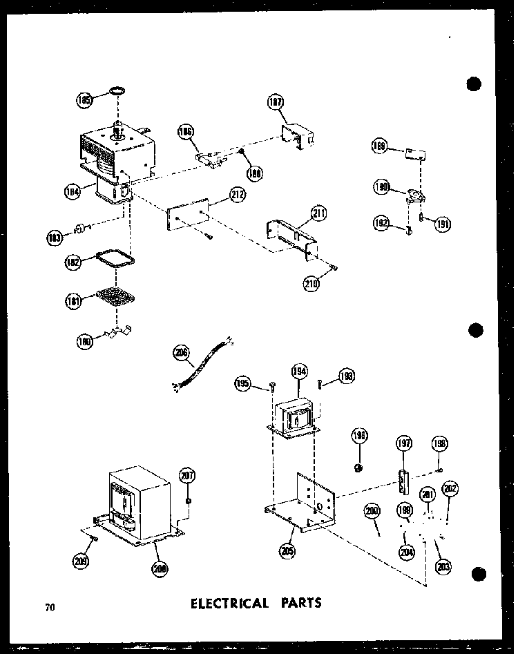Electrical Parts Diagram and Parts List for RC-10PB P71304-2M Amana Microwave