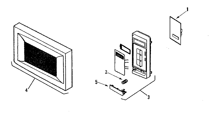 CONTROL PANEL / DOOR ASSEMBLY Diagram and Parts List for AMC5143AAW  Amana Microwave