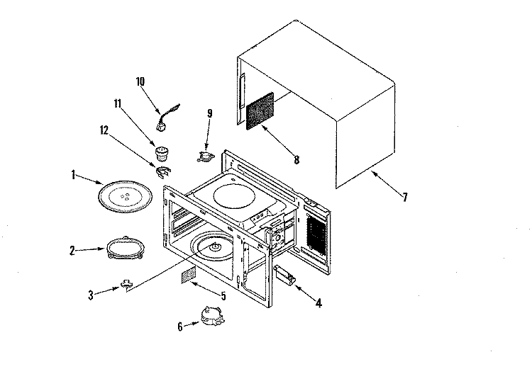 BODY / CAVITY Diagram and Parts List for AMC5143AAW  Amana Microwave
