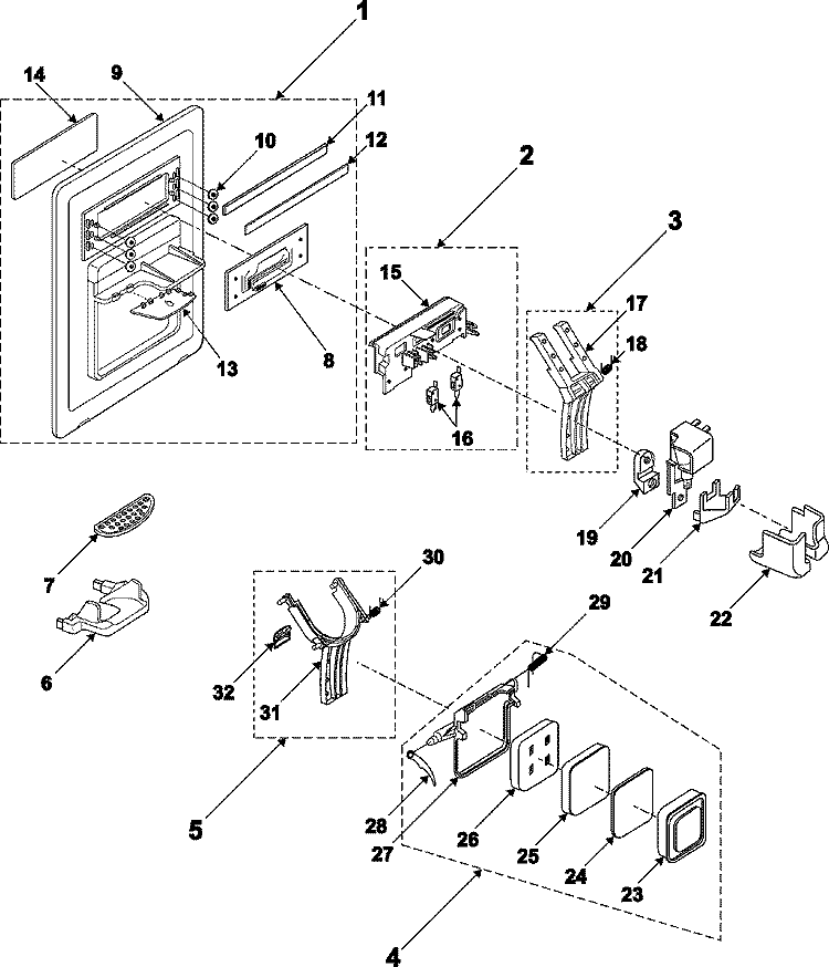 FOUNTAIN Diagram and Parts List for RS2533VQ  Maytag Refrigerator