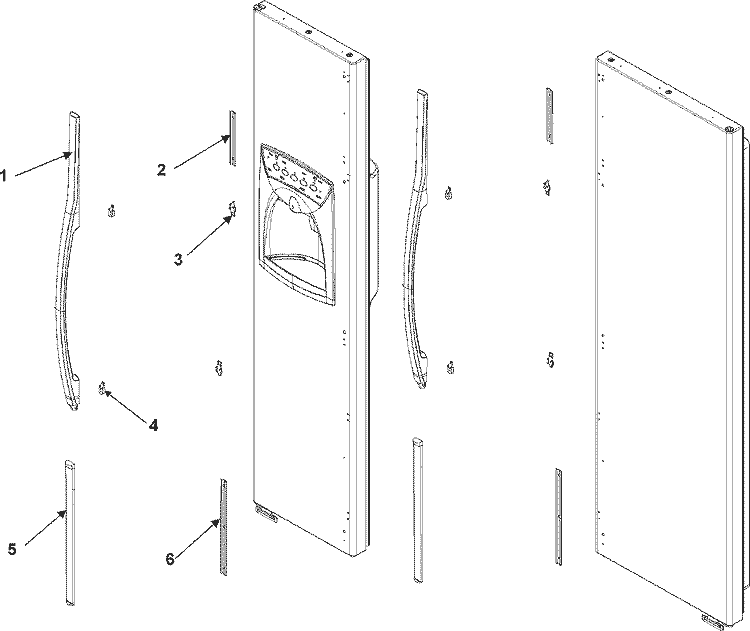 HANDLES AND TRIM Diagram and Parts List for AS2324GEKB  Amana Refrigerator
