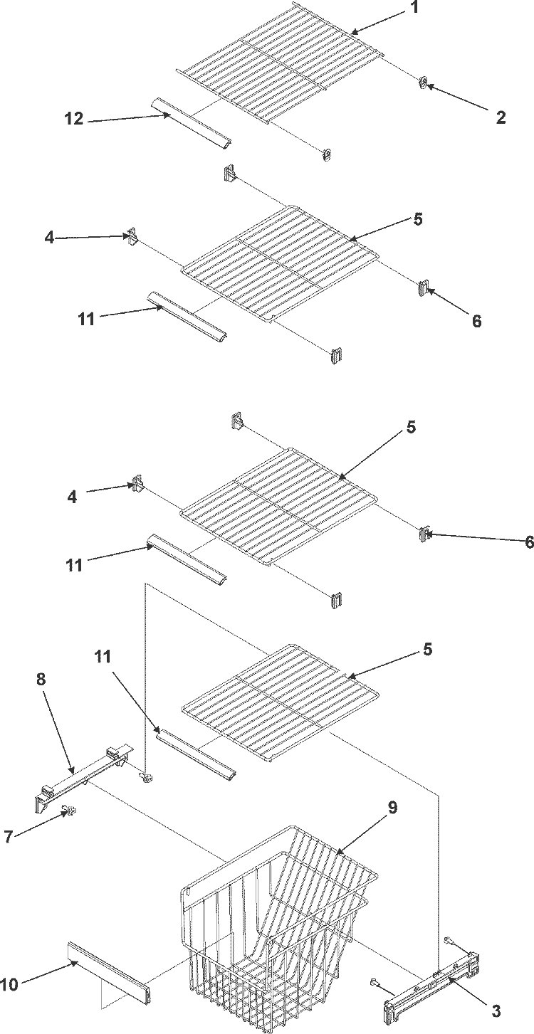FZ SHELF Diagram and Parts List for AS2324GEKB  Amana Refrigerator