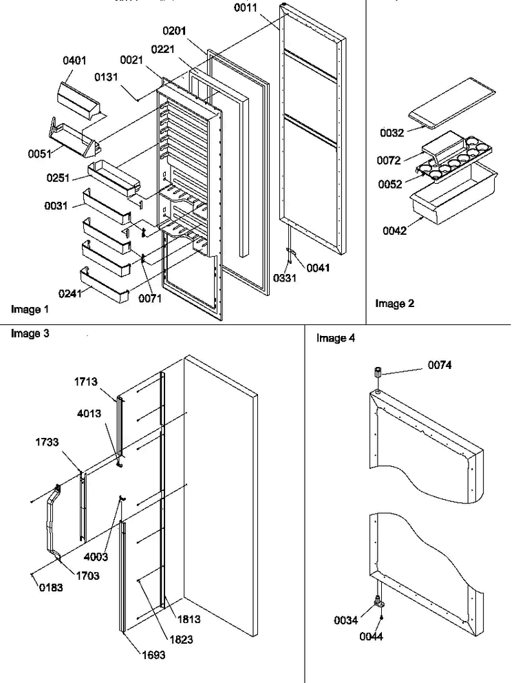 Refrigerator Door And Accessories Diagram and Parts List for SCD22TBL-P1303515WL  Amana Refrigerator