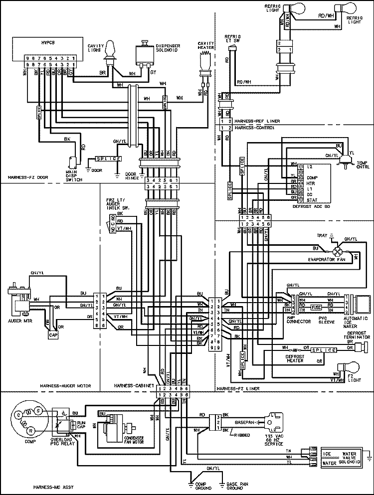 WIRING INFORMATION Diagram and Parts List for CS26G9DW  Crosley Refrigerator