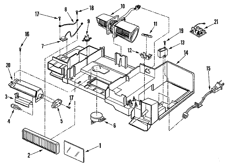 BLOWER MOTOR Diagram and Parts List for MMV5207ACB  Maytag Microwave