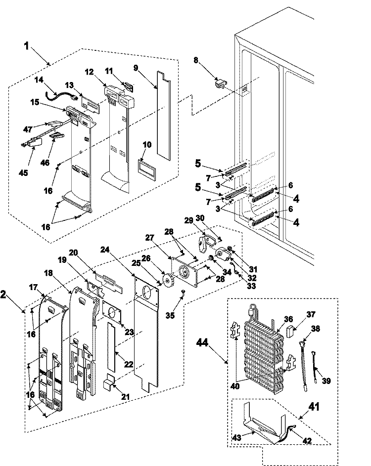 FREEZER COMPARTMENT Diagram and Parts List for RS2577SL  Maytag Refrigerator