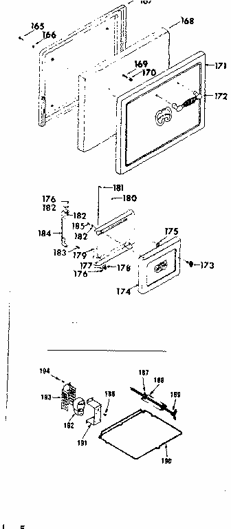 Oven Door-compartment Door Diagram and Parts List for 1437007100  Kenmore Range