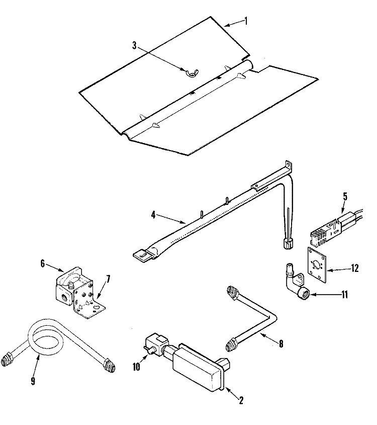 GAS CONTROLS Diagram and Parts List for CWG3600AAS  Maytag Wall Oven