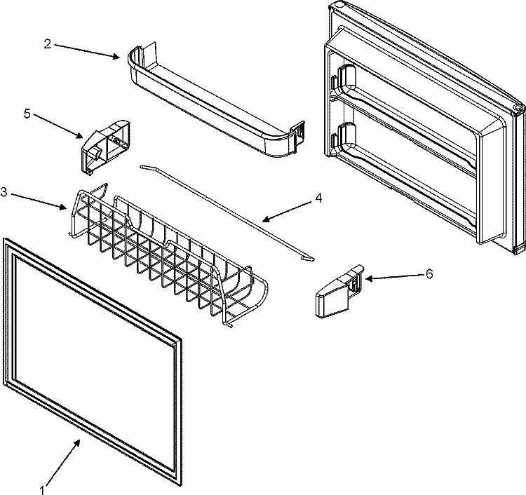 FREEZER INNER DOOR Diagram and Parts List for GT2127PEKS  Maytag Refrigerator