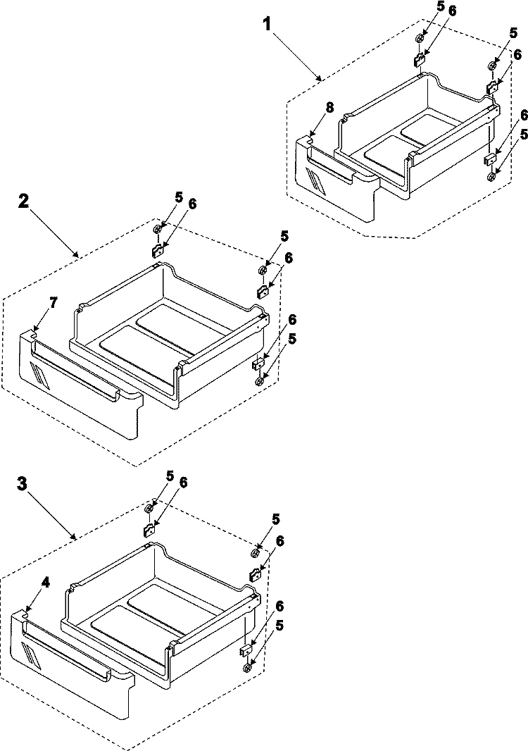 FREEZER SHELVES Diagram and Parts List for RB1944SL  Magic Chef Refrigerator