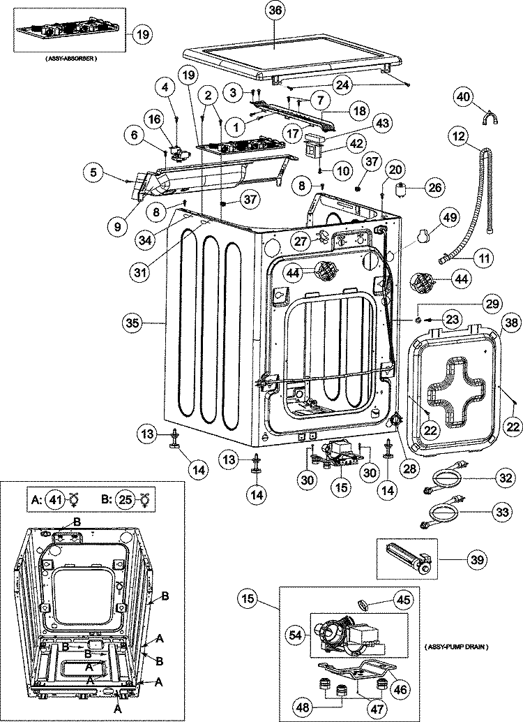 CABINET Diagram and Parts List for MAH9700AWM  Maytag Washer
