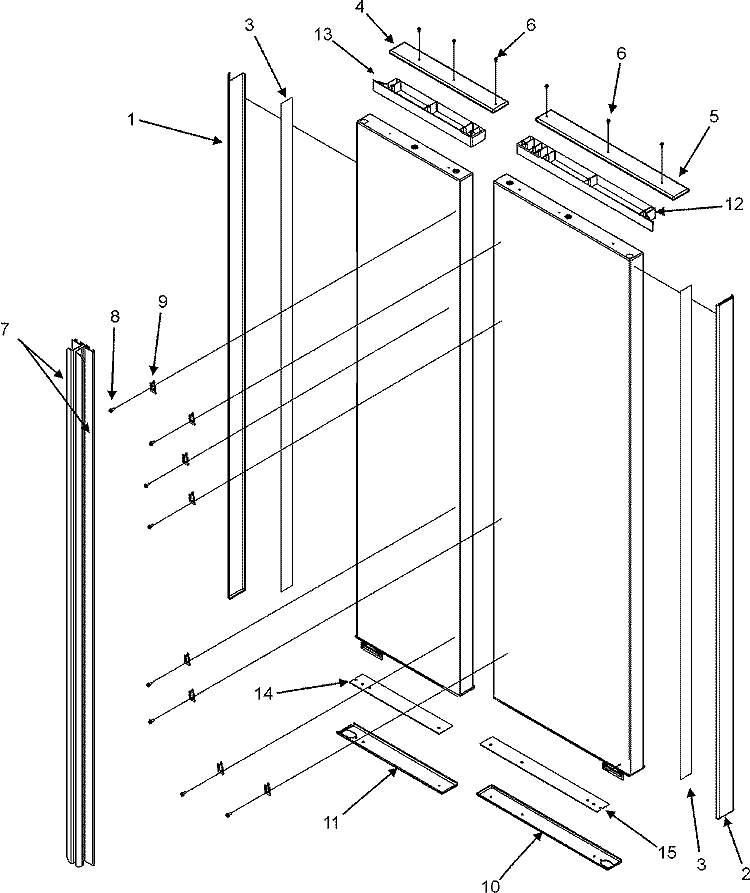 HANDLES & TRIM Diagram and Parts List for JCB2282KTW  Jenn-Air Refrigerator