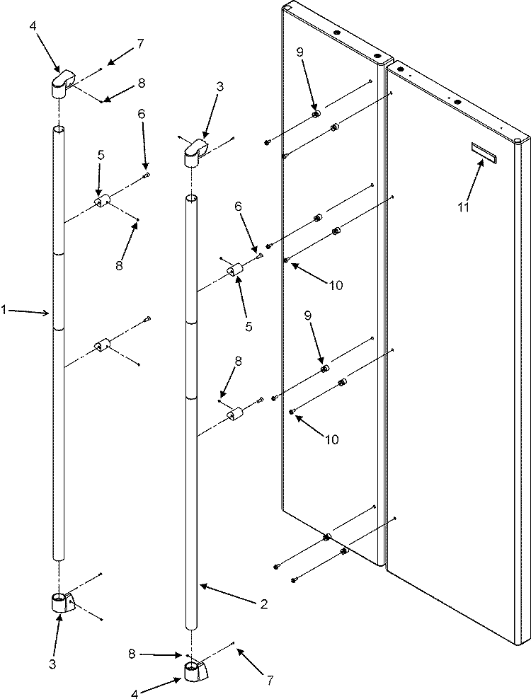 HANDLES (JCB2285KEP) Diagram and Parts List for JCB2285KEP  Jenn-Air Refrigerator