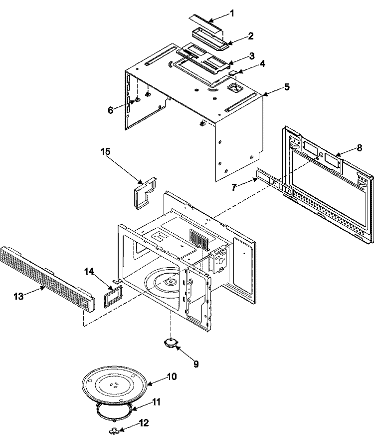 BODY / CAVITY / ELEMENTS Diagram and Parts List for MR6699SB  Amana Microwave