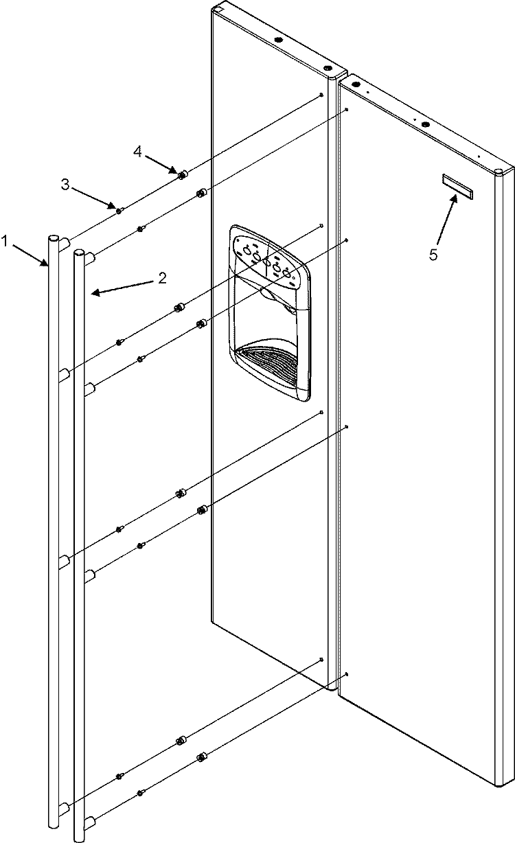 HANDLES Diagram and Parts List for JSD2695KGB  Jenn-Air Refrigerator