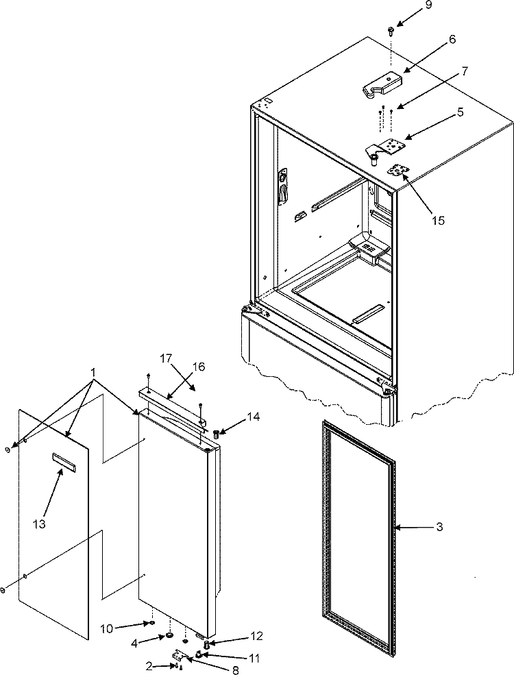 RIGHT REFRIGERATOR DOOR Diagram and Parts List for JFC2089HPY  Jenn-Air Refrigerator