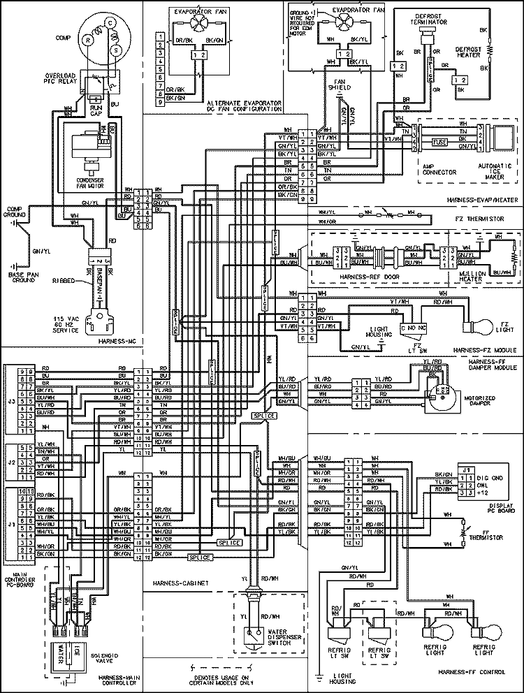 WIRING INFORMATION (SERIES 10) Diagram and Parts List for JFC2089HPY  Jenn-Air Refrigerator