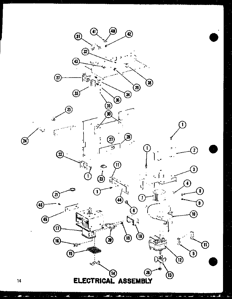 ELECTRICAL ASSY Diagram and Parts List for RC-10S P7264902M Amana Microwave