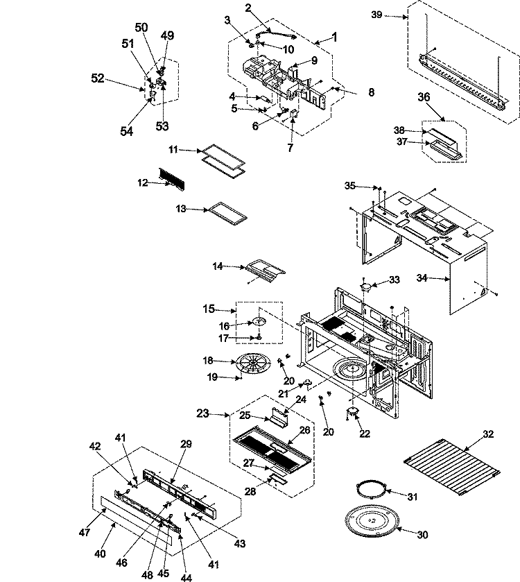 BODY / CAVITY / ELEMENTS Diagram and Parts List for SMH7178STD  Maytag Microwave