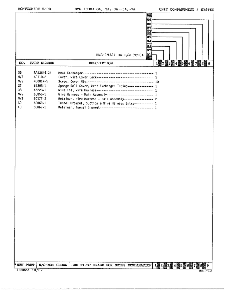 Unit Compartment And System Page 3 Diagram and Parts List for 19384A  Admiral Refrigerator