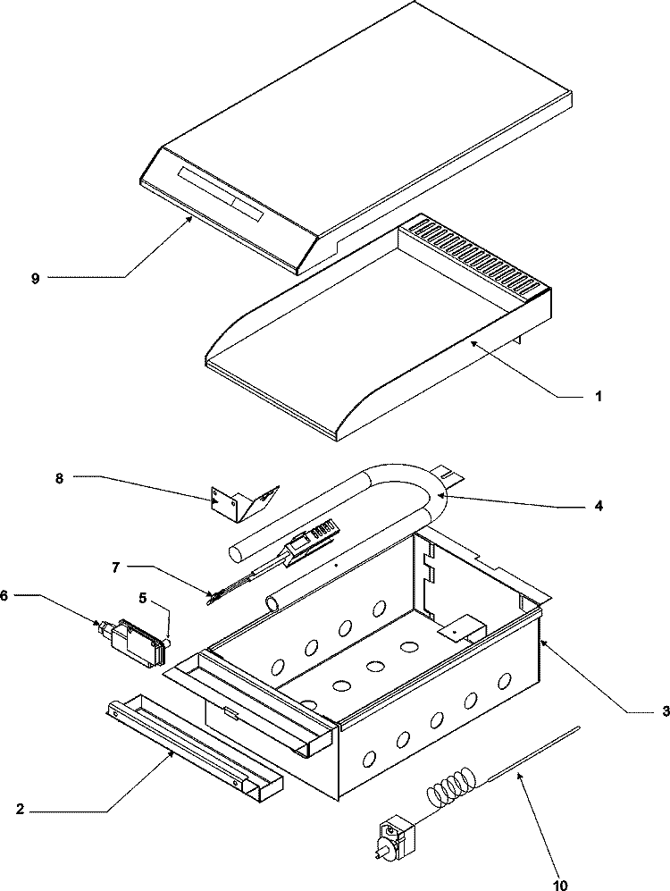 GRIDDLE Diagram and Parts List for RJSG4811A  Maytag Cooktop