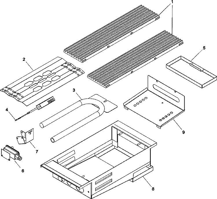GRILL Diagram and Parts List for RJSG3610A  Maytag Cooktop