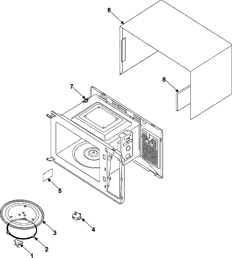 BODY / CAVITY / ELEMENTS Diagram and Parts List for ME1280STC  Magic Chef Microwave