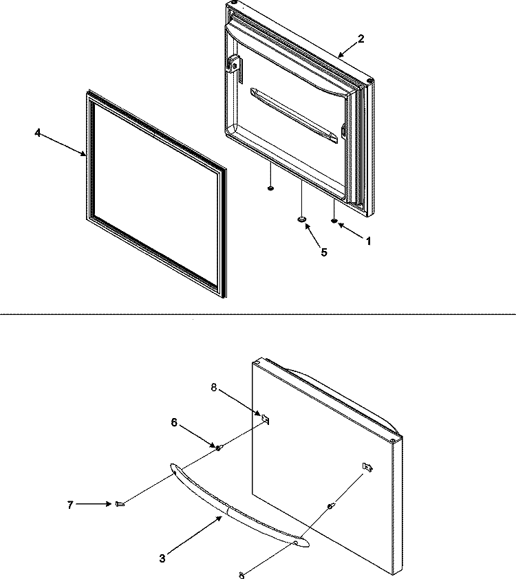 FREEZER DOOR Diagram and Parts List for MBL1956HES  Maytag Refrigerator