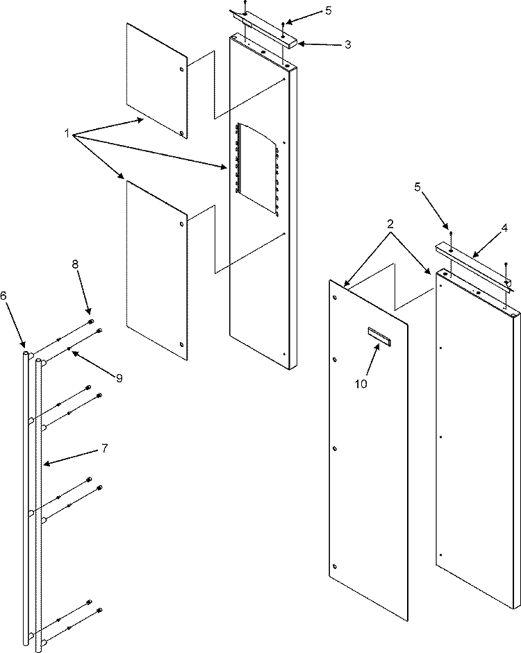 DOORS (EXTERIOR) Diagram and Parts List for JSD2697KEY  Jenn-Air Refrigerator