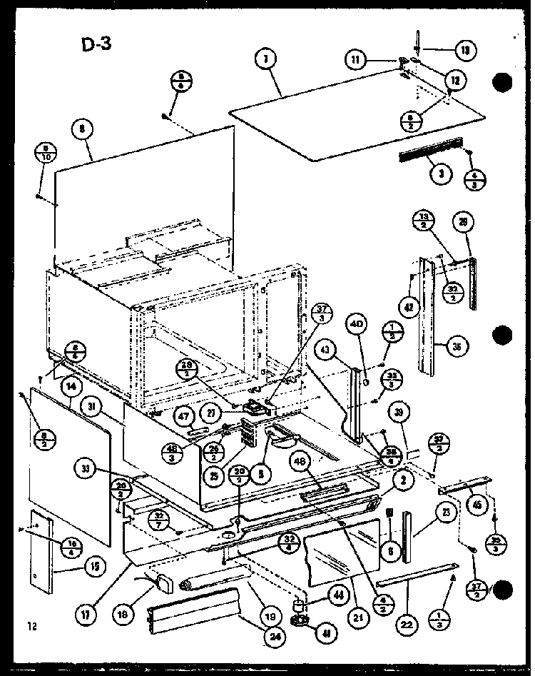 Section 10 Diagram and Parts List for RCR-700-P85727-3S  Amana Range