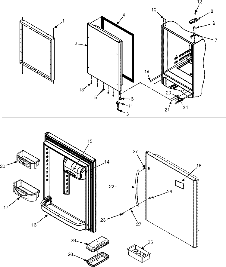 REFRIGERATOR DOOR Diagram and Parts List for MBL2562HES  Maytag Refrigerator