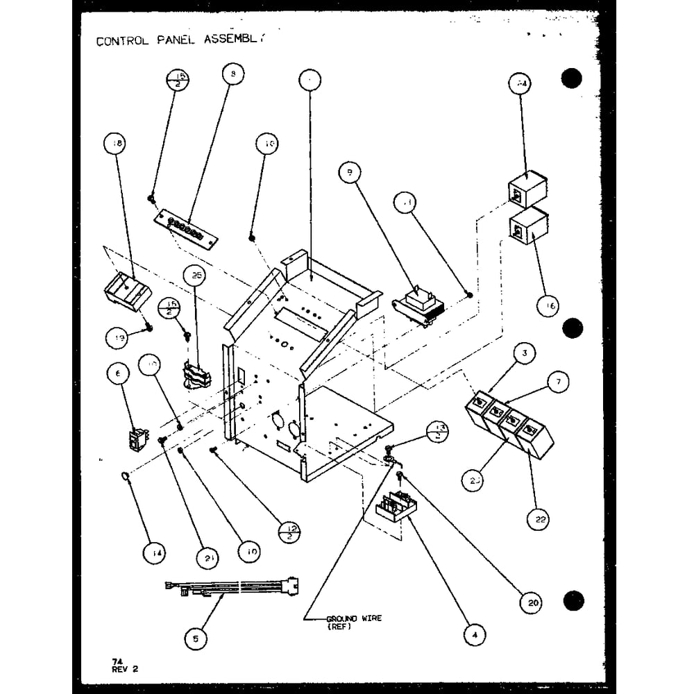 Control Panel Assembly 4 Diagram and Parts List for PTC07300ER P9812501R Amana Air Conditioner