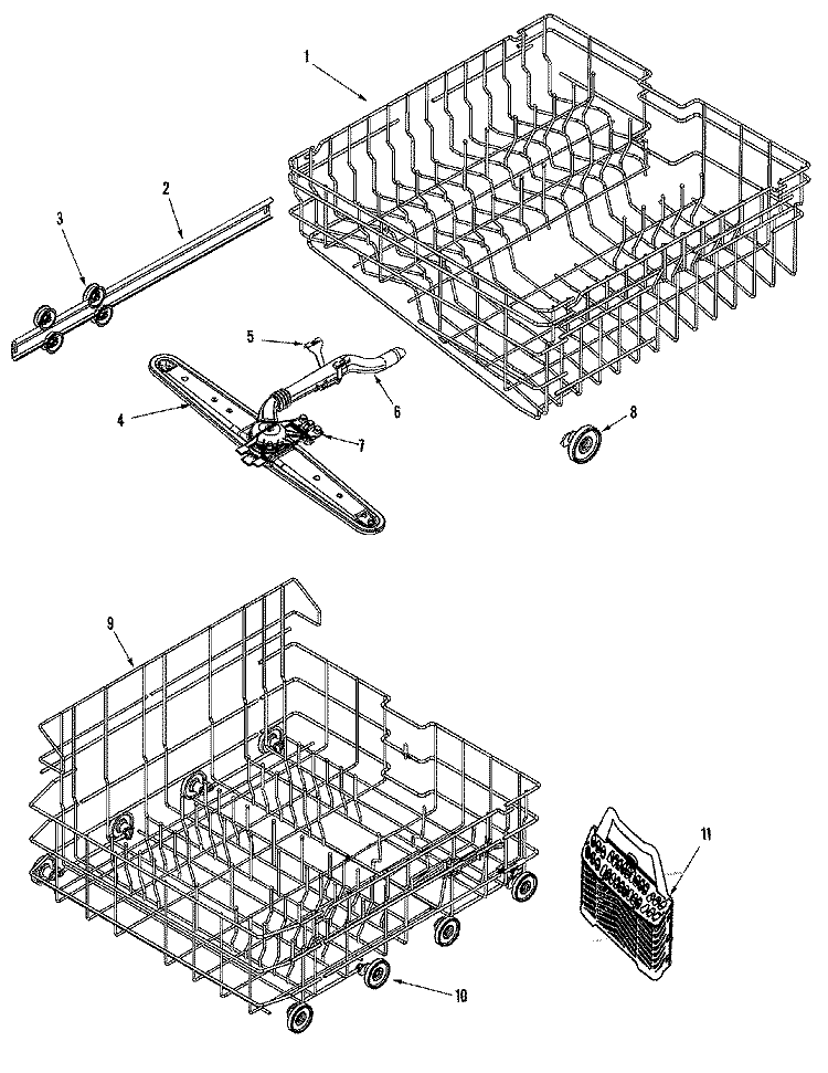 TRACK & RACK ASSEMBLY Diagram and Parts List for ADB1500AWW  Amana Dishwasher