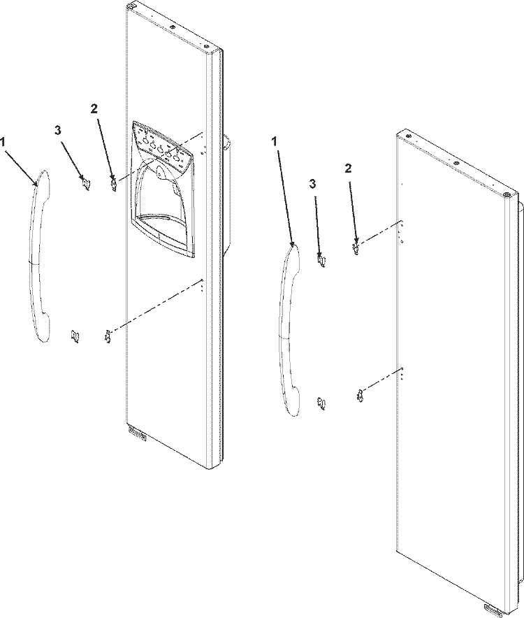 HANDLES AND TRIM SERIES 50+ Diagram and Parts List for ASD2620HRB  Amana Refrigerator