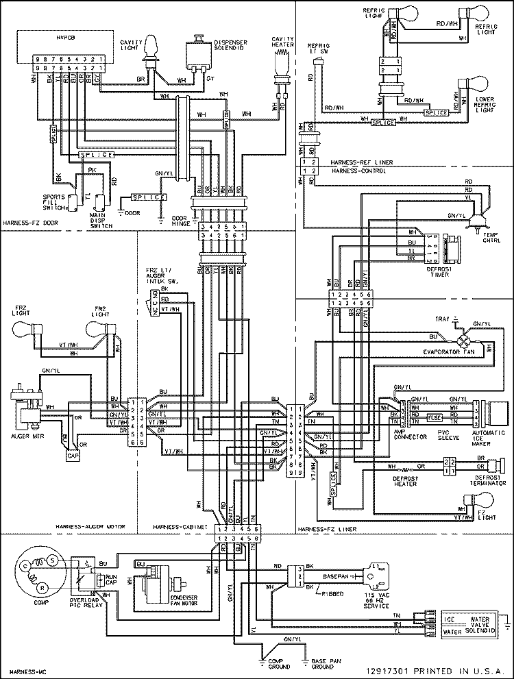 WIRING INFORMATION SERIES 50+ Diagram and Parts List for ASD2620HRB  Amana Refrigerator