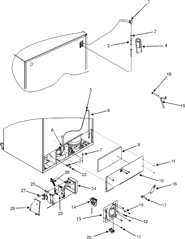 CABINET BACK (GC2227HEKB / S / W) Diagram and Parts List for GC2227HEKS  Maytag Refrigerator