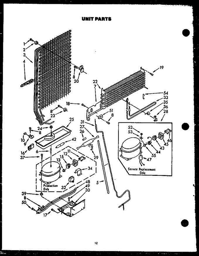07 - Unit Parts Diagram and Parts List for GFS165 MN01 Amana Refrigerator