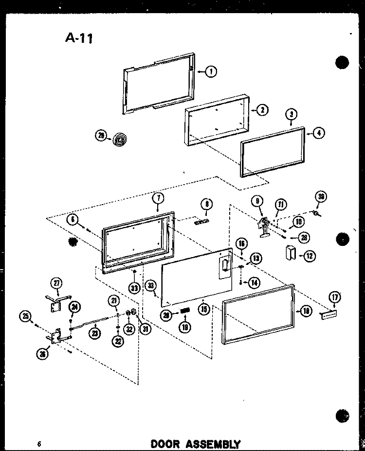 DOOR ASSY Diagram and Parts List for RC-10S P7382901M Amana Microwave