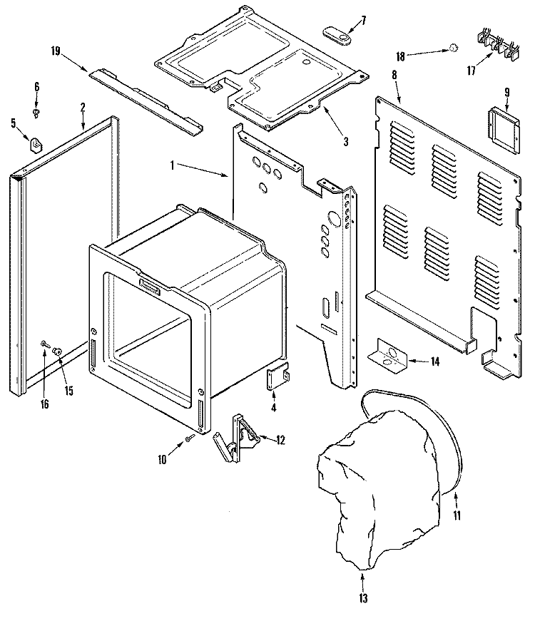 BODY Diagram and Parts List for MER4351AGW  Maytag Range