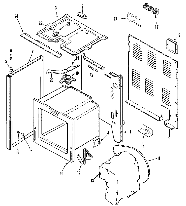 BODY Diagram and Parts List for MER5520AAQ  Maytag Range