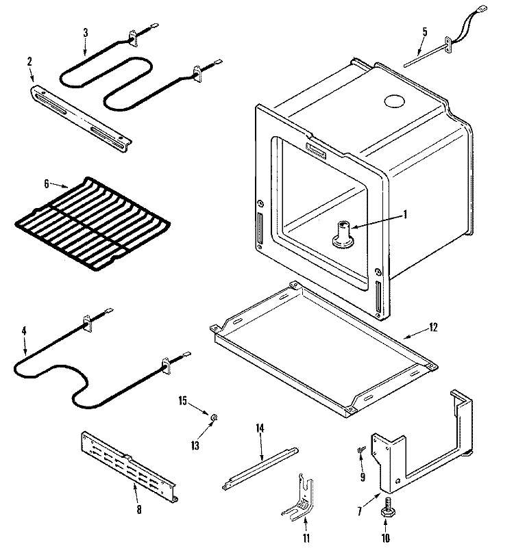 OVEN / BASE Diagram and Parts List for MER5520AAQ  Maytag Range
