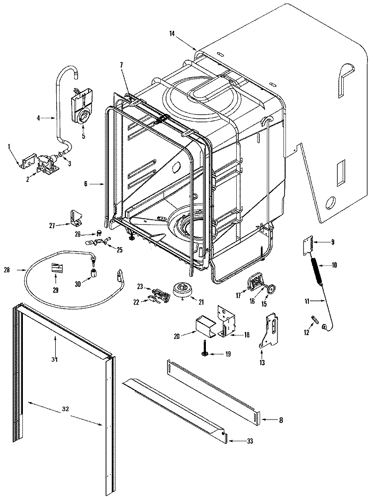 TUB Diagram and Parts List for MDB4651AWS  Maytag Dishwasher