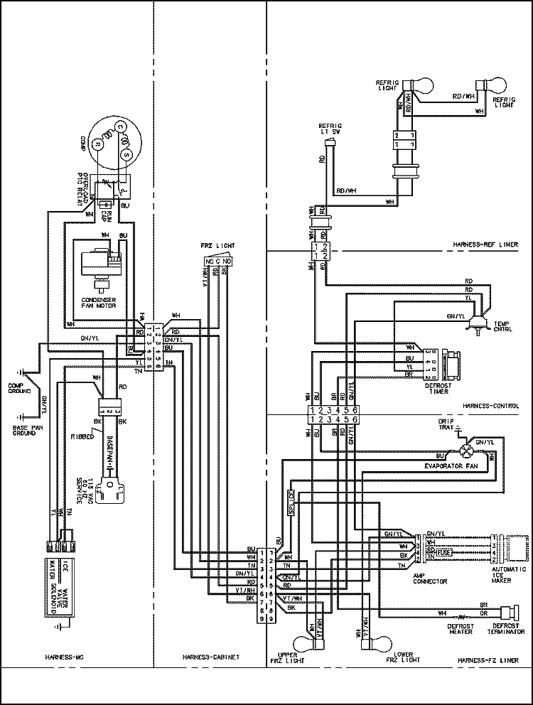 WIRING INFORMATION Diagram and Parts List for CS26G3W  Crosley Refrigerator