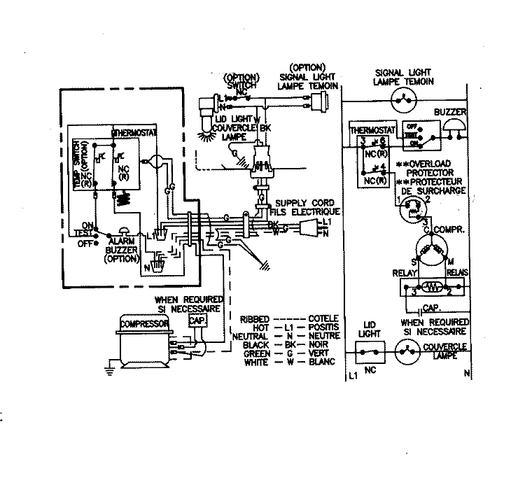 WIRING INFORMATION Diagram and Parts List for AQC2227BRW  Amana Freezer