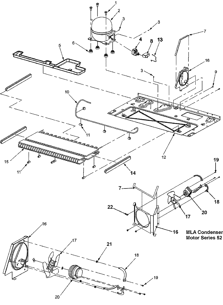 COMPRESSOR SERIES 50+ Diagram and Parts List for ASD2624HEQ  Amana Refrigerator